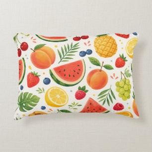 Summer Fruit Pattern Fabric Tropical Watermelon Decorative Cushion