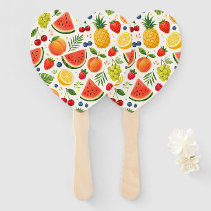 Summer Fruit Pattern Fabric   Tropical Watermelon  Hand Fan