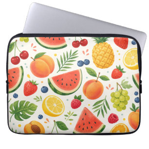 Summer Fruit Pattern Fabric Tropical Watermelon Laptop Sleeve