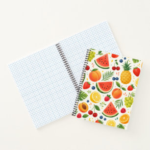 Summer Fruit Pattern Fabric Tropical Watermelon Notebook