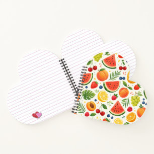 Summer Fruit Pattern Fabric Tropical Watermelon Notebook