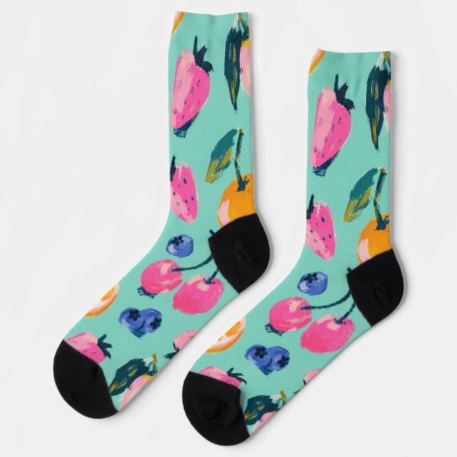Summer Fruit Pattern Kitchen Wall Decor Socks (Left)