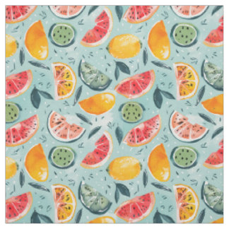 Summer Fruit Pattern | Seamless Watermelon & Citru Fabric