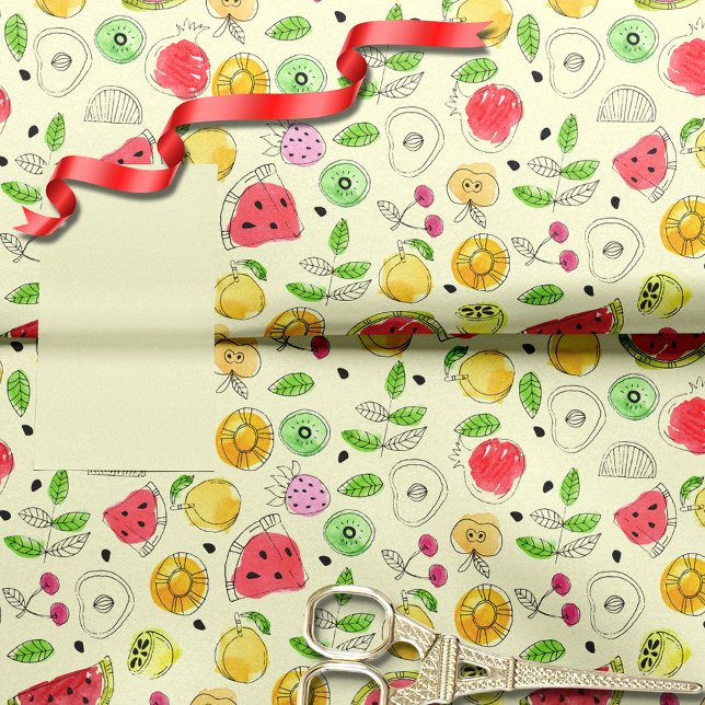 Summer Fruit Pattern | Yellow Tissue Paper (Creator Uploaded)