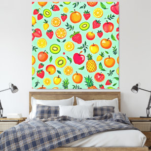 Summer Fruit Seamless Design Canvas Print