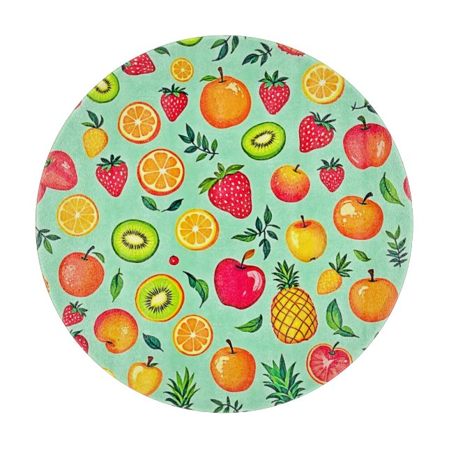 Summer Fruit Seamless Design Cutting Board (Front)