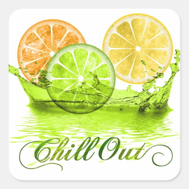 Summer Fruit Splash ID165 Square Sticker (Front)