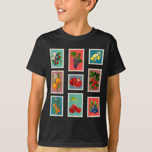 Summer Fruit Stamp Vintage Fruit Postage Stamp T-Shirt
