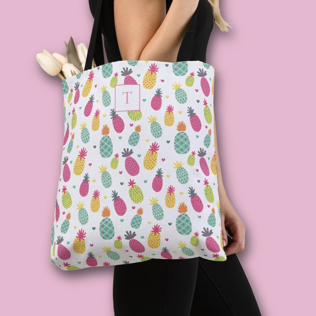 Summer Fruit Tropical Pineapple Tote Bag (Pineapple fruit all over print tote bag)