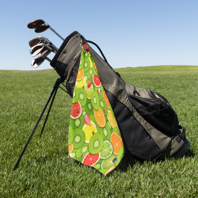 Summer Fruits 2 Golf Towel (Green)