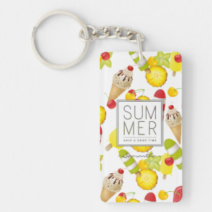 Summer Fruits and Ice-Cream Fun Key Ring