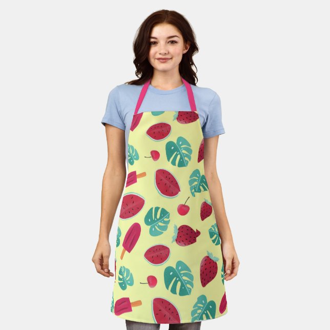 Summer Fruits Design Apron (Worn)