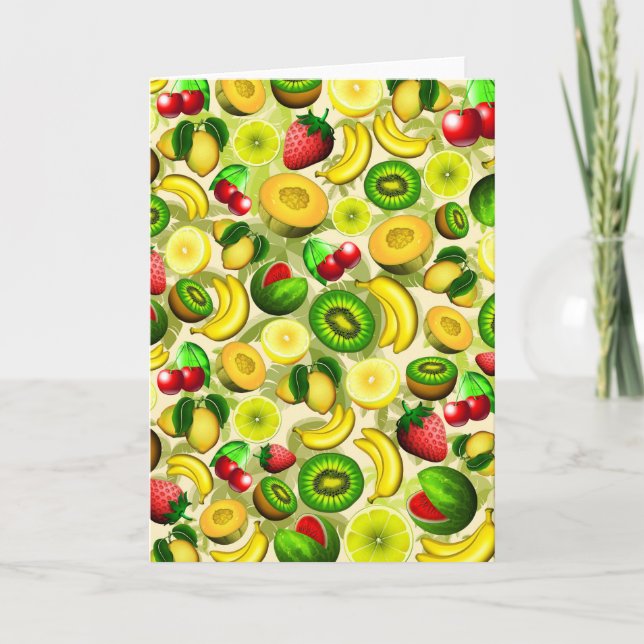 Summer Fruits Juicy Pattern Greeting Card (Front)