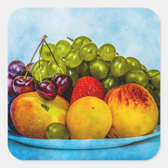 Summer fruits square sticker (Front)