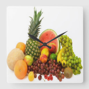 SUMMER FRUITS SQUARE WALL CLOCK