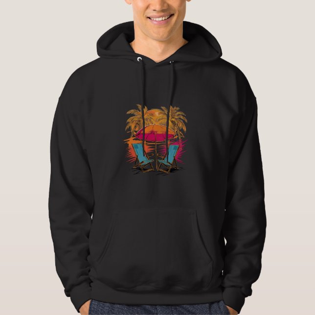 Summer fun at the beach, sunset hoodie (Front)