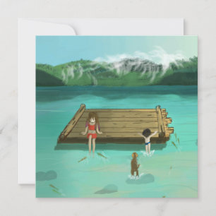 Summer fun at the lake card