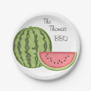 Summer Fun, BBQ, Watermelon, Personalised, Paper Plate
