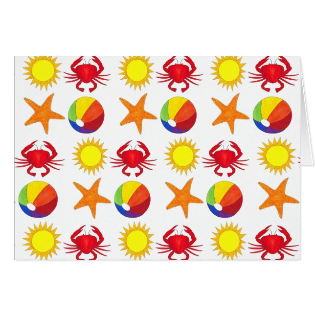 Summer Fun Beach Crab Starfish Sun Vacation (Front Horizontal)