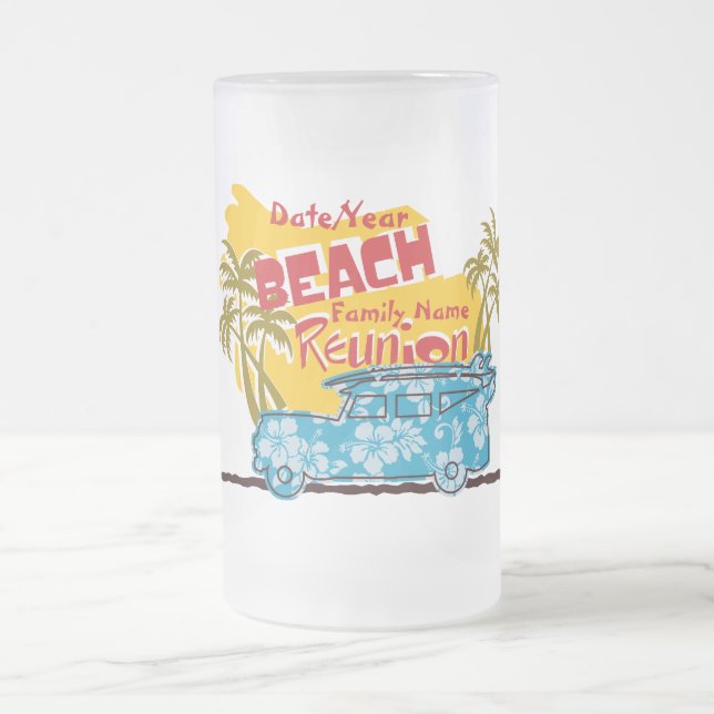 Summer Fun Beach Family Reunion Customisable Mug (Center)