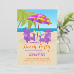 Summer Fun Beach Party Invitations