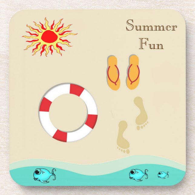 Summer Fun Beverage Coaster (Front)