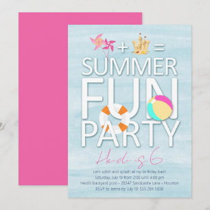 Summer Fun Birthday Party Invitation