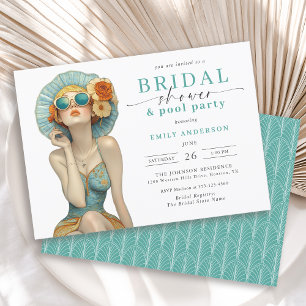 Summer Fun Bridal Shower and Pool Party Invitation