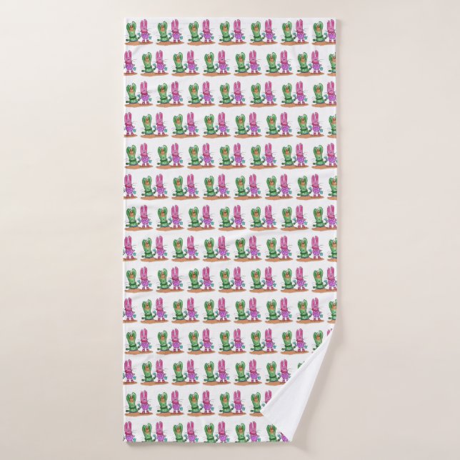 Summer Fun-Bunnies at Beach Bath Towel (Bath Towel)