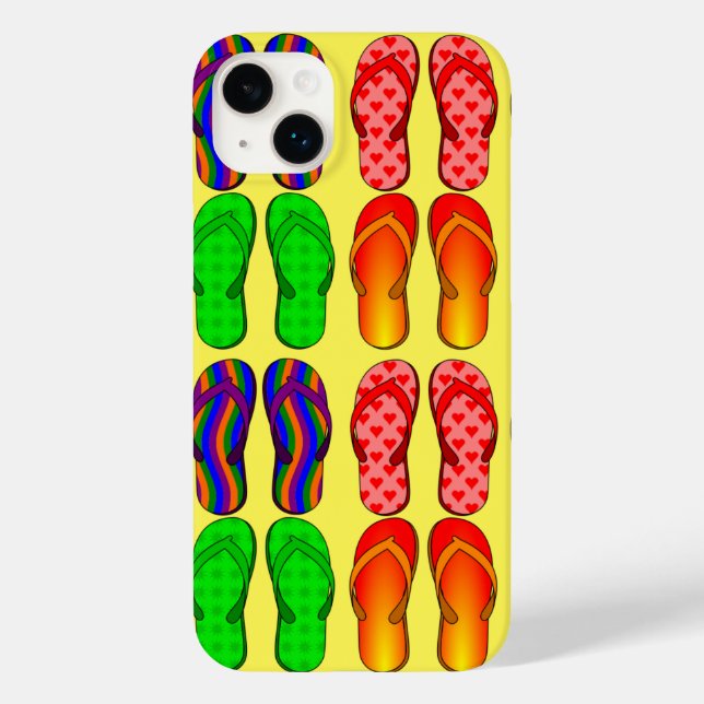 Summer Fun, Colourful Flip-Flops Case-Mate iPhone Case (Back)