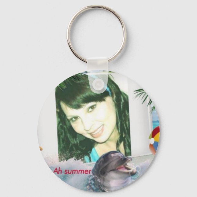 summer fun dolphin smiles beach key ring (Front)