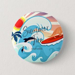 Summer Fun, Down Under 6 Cm Round Badge