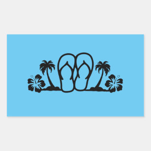 Summer Fun Flip Flops Palm Trees Stickers