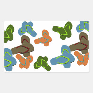 Summer Fun Flip Flops Rectangular Sticker