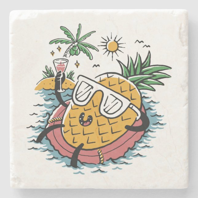Summer Fun Fruit Stone Coaster (Front)