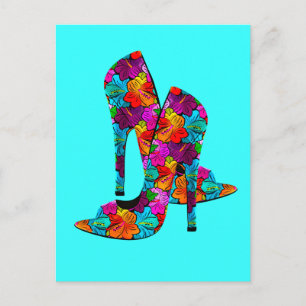 Summer Fun High Heel Shoes Postcard