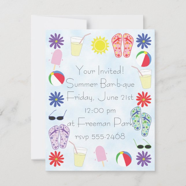 Summer Fun Invitation (Front)