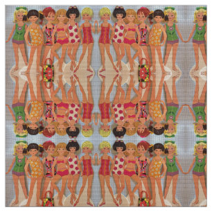 Summer Fun Paper Dolls Fabric