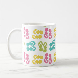 Summer fun pastel flip flop sandal slipper pattern coffee mug