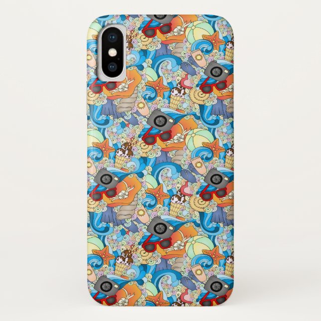 Summer Fun Pattern | Add Your Initial 2 Case-Mate iPhone Case (Back)