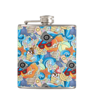 Summer Fun Pattern Hip Flask