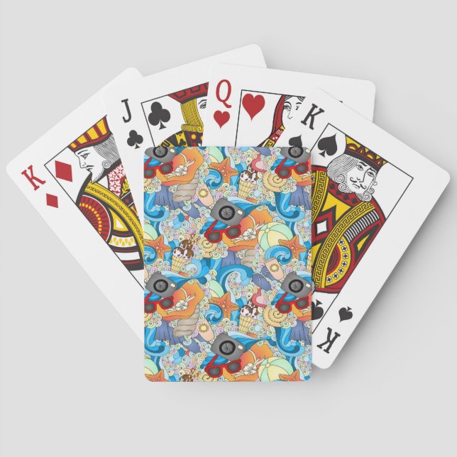 Summer Fun Pattern Playing Cards (Back)