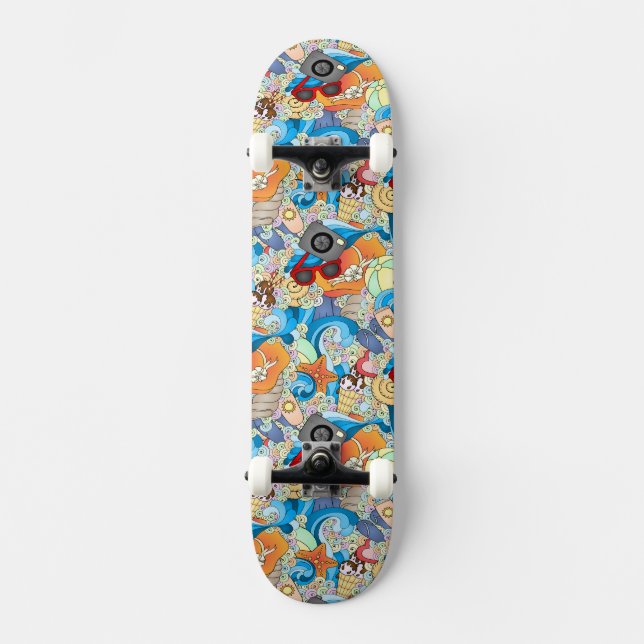 Summer Fun Pattern Skateboard (Front)