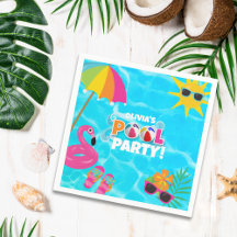 Summer Fun Pool Party Custom Name