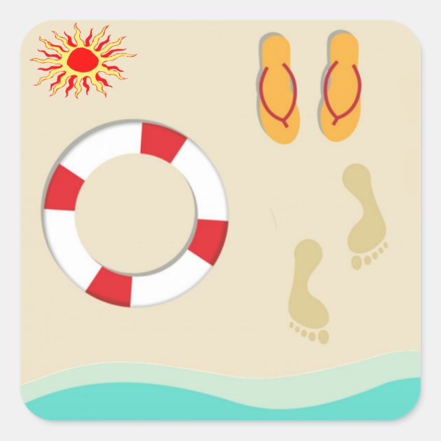 Summer Fun Square Sticker (Front)
