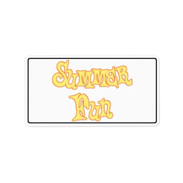 Summer Fun Text Design Label (Front)