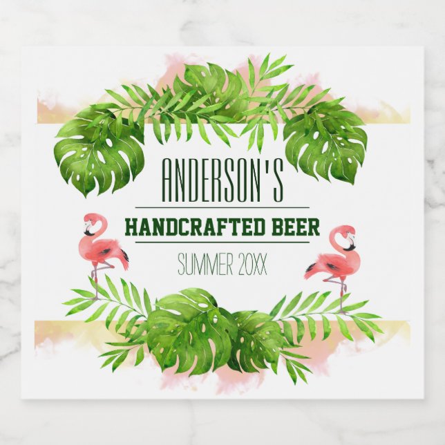 Summer Fun Tropical Beer Bottle Label (Single Label)