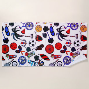 Summer Fun White Beach Towel