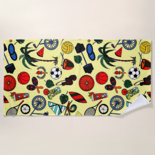 Summer Fun Yellow Beach Towel