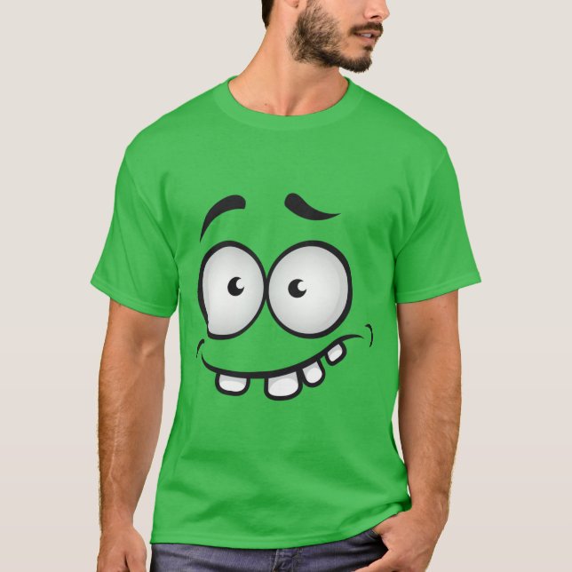 Summer funny and ugly face green men  T-Shirt (Front)